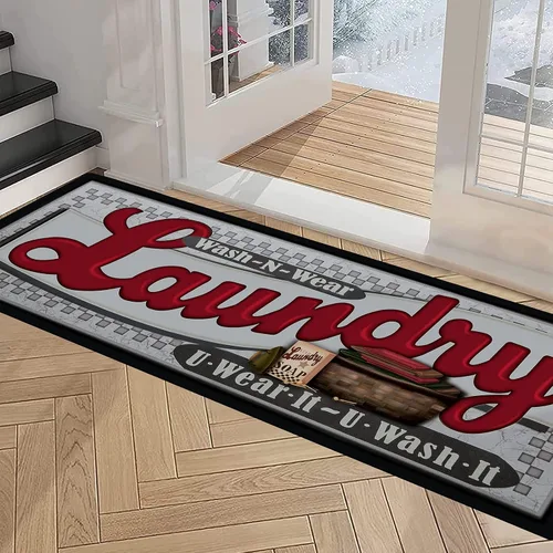 Miniatura 5 de Pauwer Alfombra de lavandería de 20 x 60 pulgadas, impermeable, de goma, antideslizante, tapete de cocina para piso, tapete lavable para granja