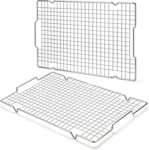 Miniatura 10 de HULISEN Rejilla de enfriamiento de 16 x 10 pulgadas, estante antiadherente para hornear con mango que se adapta a media bandeja de hoja, estantes