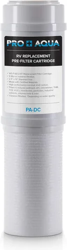 PRO+AQUA Repuesto de filtro de agua doble premium para vehículos recreativos/marinos, sabor, olor, sedimentos, cloro