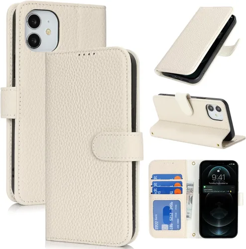Miniatura 126 de Zouzt Funda para iPhone 11 de 6.1 pulgadas de piel auténtica con 4 ranuras para tarjetas, tarjetero con bloqueo RFID, tapa magnética, función atril
