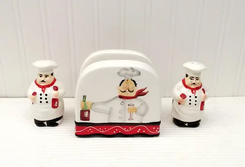 Miniatura 10 de ACK Viva Collection - Juego de sal y pimienta de cerámica pintada a mano con lunares rojos, recargable, 3-1/2 pulgadas de alto, decoración de cocina