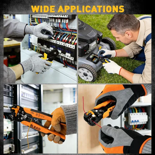 Miniatura 8 de Kit de herramientas de crimpado y pelado de virola de 1188 piezas, AWG 23-7 (0.25-10 mm²), pelacables automático con virolas de alambre, terminales