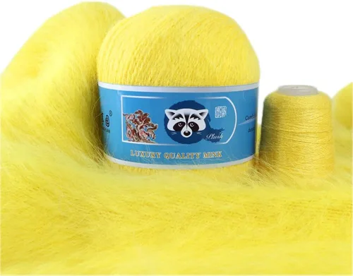 Miniatura 18 de 3 bolas de lana de cachemira de visón, pelo de lujo, pelo largo, de felpa larga, para tejer a mano, ganchillo, proyecto de bricolaje, 5.29 oz (beige)