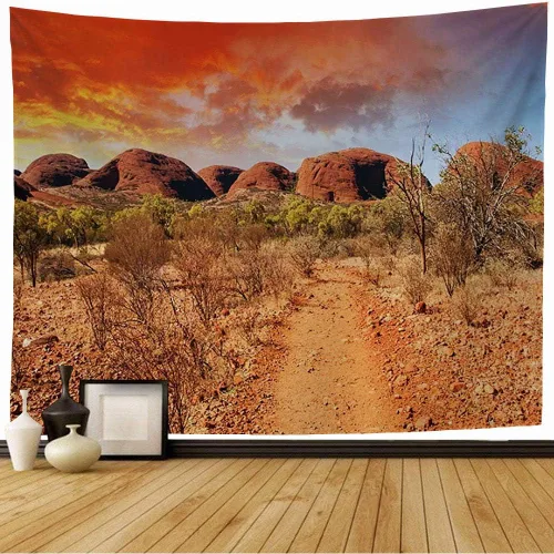 Starocha Tapiz de hermosos colores, paisaje de verano, azul del norte australiano, gente del interior de la naturaleza, textura natural, tapiz de