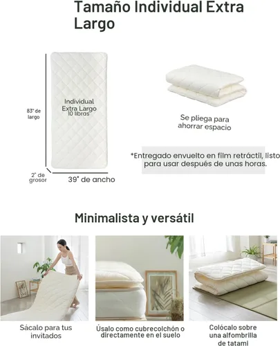 Miniatura 2 de Fuli Shiki futon tradicional japonés (shikibuton) Alto grado de colchón, gemelo Tamaño. Fabricado en Japón., Poliéster & Mezcla de poliéster