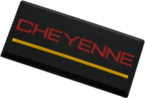 Miniatura 4 de SSDD 2 emblemas de cabina Cheyenne de repuesto para pilar de techo lateral Chevrolet 88-94 placa de identificación 3D (rojo/amarillo) (CH-CHEYENNE)
