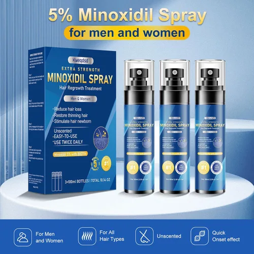 Miniatura 4 de Spray de minoxidil al 5% para hombres, suministrado con un aplicador de minoxidil, impregnado con biotina, tratamiento para el crecimiento