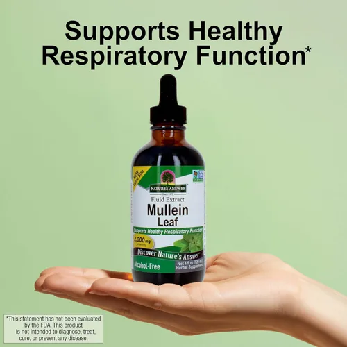 Miniatura 5 de Nature's Answer Extracto de hoja de gordolobo sin alcohol, 4 onzas – 2000 mg de apoyo a base de hierbas respiratorias y mucosas – vegano, sin OMG