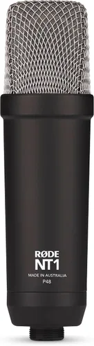 Miniatura 5 de Rode NT1 Signature - Paquete de micrófono condensador de diafragma grande negro con soporte de trípode MS7701B Euro Boom - Micrófono de estudio XLR