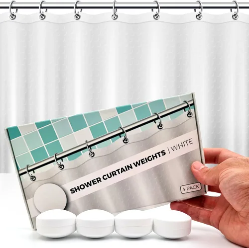 Pesos magnéticos potentes anti-soplado para cortina de ducha para una experiencia de baño sin salpicaduras - Envueltos en silicona 360° - Nunca se