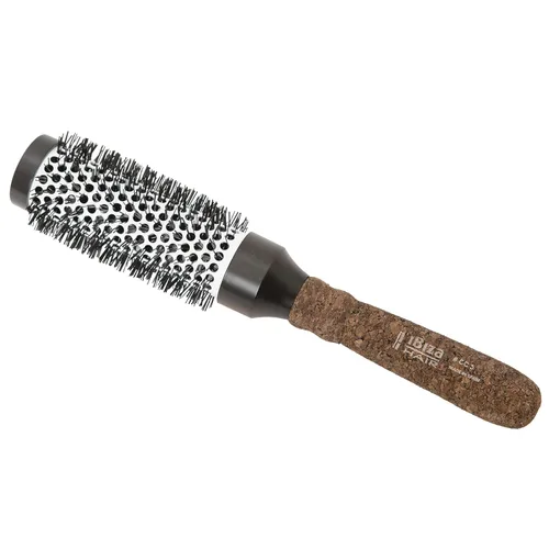 Ibiza Hair Cepillo redondo de cerámica (CC3-1.969 in) | Cerdas de fibra de carbono/nailon con mango ergonómico de corcho | Diseño iónico resistente