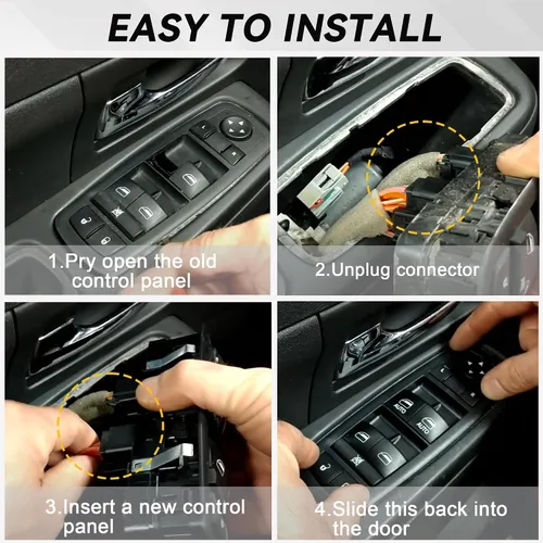 Miniatura 7 de Interruptor maestro de ventana de alimentación del lado del conductor 9 pines + 3 pines Compatible con 2009 2010 2011 2012 Dodge Ram 1500 2500 3500