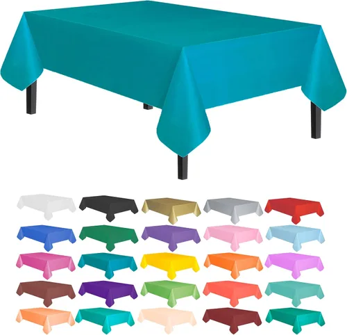 Miniatura 37 de allgala Mantel desechable a prueba de agua, paquete de 6 manteles de 54 x 108 pulgadas, marrón, para fiestas, cumpleaños, bodas, picnic, fiestas