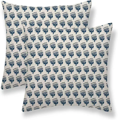 Miniatura 20 de Juego de 2 fundas de almohada con lunares negros de 16 x 16 pulgadas, fundas decorativas estilo bohemio con rayas para exteriores, fundas