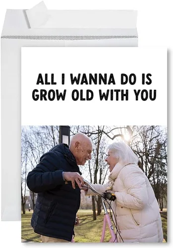Andaz Press Tarjeta fotográfica personalizada de 8.5 x 11 pulgadas con sobre, tarjeta de aniversario personalizada para marido, esposa, él, ella,