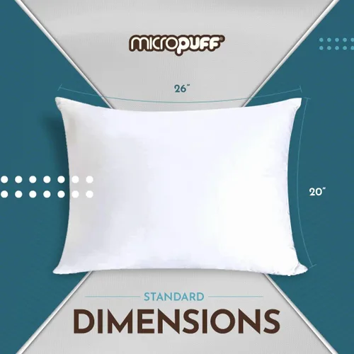 Miniatura 3 de Micropuff Protectores de almohada de tamaño estándar con cremallera, paquete de 2, funda de almohada hipoalergénica suave y transpirable. Funda