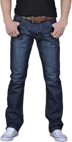 Miniatura 2 de Jeans clásicos de ajuste relajado para hombre, ligeros, rectos, de pierna lavada, retro, desgastados, de ajuste holgado