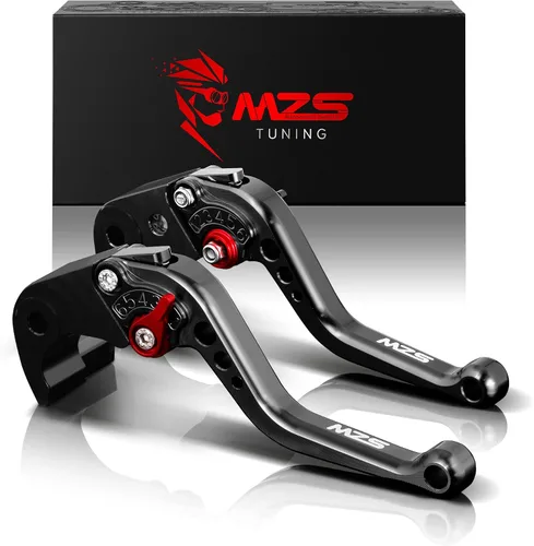 MZS Palancas de embrague/freno cortas para motocicleta, negras, compatibles con CB500F CB500X CBR500R / CMX 300 500 Rebel Fury / VT750 Phantom Negro