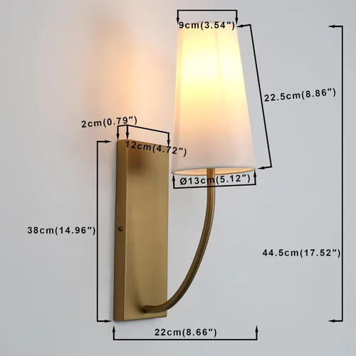 Miniatura 2 de Yosoan Juego de 2 apliques de pared de tela de latón antiguo, lámpara de noche para interiores, estilo bohemio, moderno, vintage, industrial