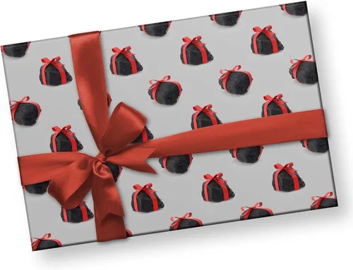 Miniatura 3 de Divertidos trozos de carbón, papel de regalo grueso, novedoso, decoración de fiesta de Navidad para niños traviesos (rollo de 12 pies x 30 pulgadas)