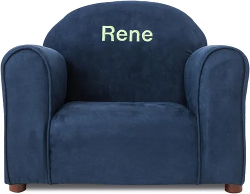Miniatura 10 de Keet Silla infantil personalizada, personaliza con nombre, tapicería de microgamuza suave, sillón bordado para niños, marco de madera resistente