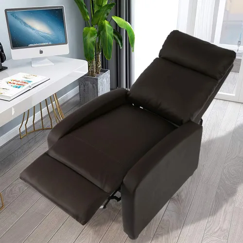 Miniatura 2 de HGS, Silla reclinable de masaje, silla de lectura con respaldo alado, sofá individual moderno para sala de estar, sofá reclinable de piel sintética