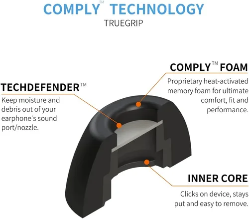 Miniatura 3 de Comply Puntas de repuesto de espuma viscoelástica para Samsung Galaxy Buds Pro Máxima comodidad, ajuste seguro, aislamiento de ruido superior