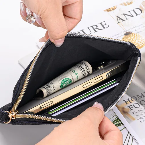 Miniatura 3 de Bolso de mano de cuero genuino de 4.5 x 6.5 para mujer, bolso de mano de noche