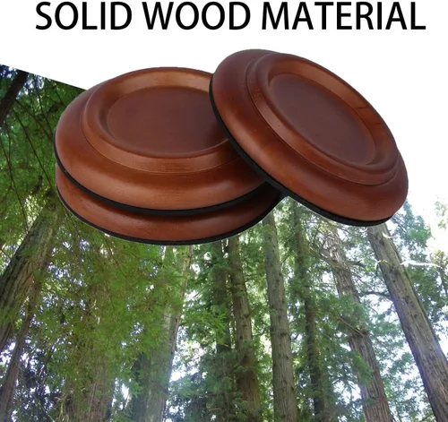 Miniatura 5 de Paquete de 3 moldes de madera dura para piano de cola, almohadillas antideslizantes y antiruido, (marrón)