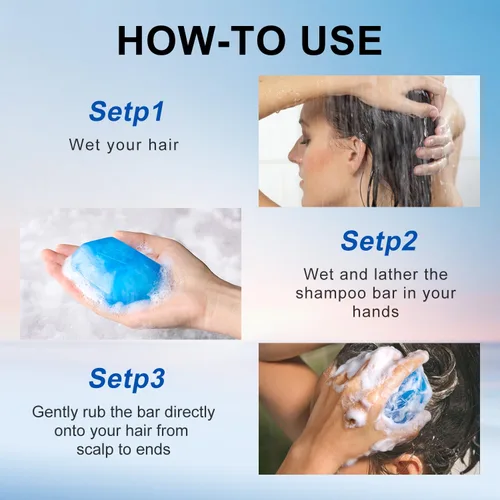 Miniatura 4 de BOLI Barra de champú de aceite de ricino, barra de jabón hidratante e hidratante para el cuidado del cabello para mujeres y hombres, champú sólido