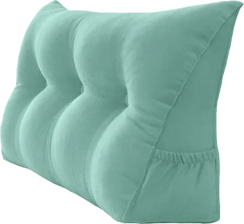 Miniatura 49 de Peachwell Almohada triangular de lectura para reposo en cama, cojín reforzador grande para cabecero, respaldo, almohada de cuña con funda extraíble
