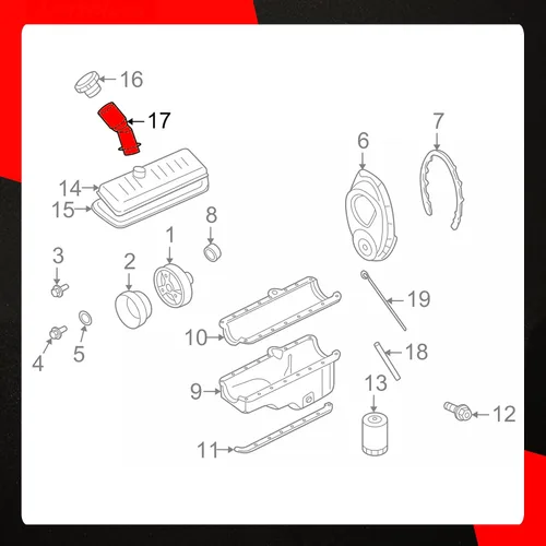 Miniatura 7 de Tubo de llenado de aceite de motor 917-412 compatible con Chevrolet Blazer Tahoe Silverado GMC Sierra C/K 1500 2500 3500 Reemplazar 12570623