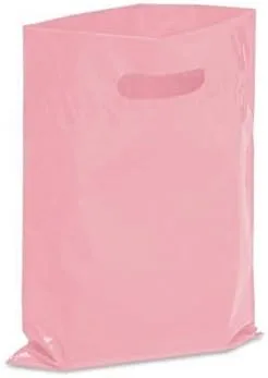 Miniatura 4 de Nuevo: extra gruesas de 1.5 mil - 50 bolsas de mercancía brillantes, bolsas de compras al por menor, 9 x 12 pulgadas con mango plegable reforzado