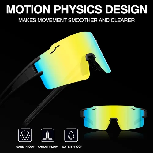 Miniatura 3 de FMY Gafas de sol deportivas polarizadas para hombres y mujeres con 3 lentes intercambiables, protección UV, gafas de ciclismo de béisbol MTB