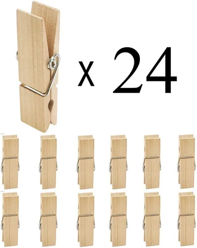 Miniatura 7 de 24 pinzas de madera grandes, 2.83 pulgadas de largo y 0.71 pulgadas de ancho, resistentes y resistentes