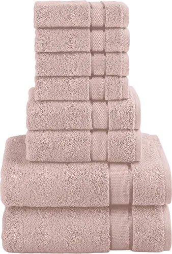Miniatura 33 de Elegant Comfort Juego de 8 toallas de algodón de alta calidad, incluye 4 toallas pequeñas, 2 toallas de mano y 2 toallas de baño, 100% algodón