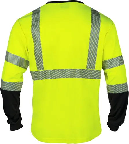 Miniatura 3 de VENDACE Camisetas reflectantes de seguridad de manga larga de alta visibilidad para hombre, ANSI Clase 3, alta visibilidad, camisetas de trabajo