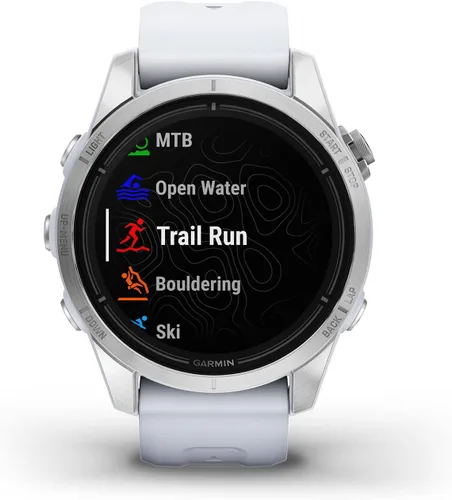 Miniatura 2 de Garmin epix Pro (Gen 2), 42mm, reloj inteligente de alto rendimiento, tecnología de entrenamiento avanzada, linterna incorporada, Whitestone Plata
