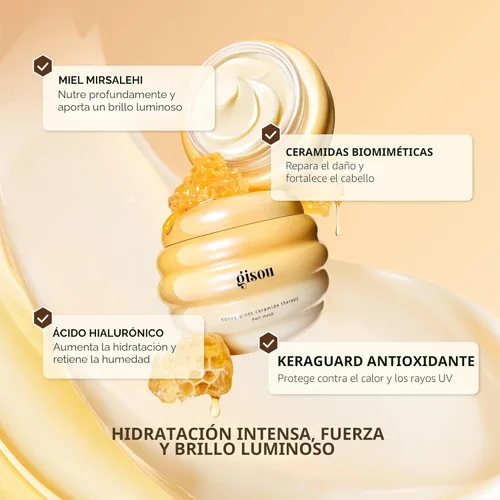 Miniatura 6 de Gisou Máscara Capilar de Terapia de Ceramida con Brillo de Miel Mini – Reparación Profunda e Hidratación con Miel de Mirsalehi, Ceramidas y Ácido