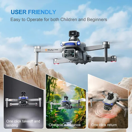 Miniatura 6 de Dron S119 4K con cámara para adultos, retorno automático GPS, prevención de obstáculos, motor sin escobillas, control remoto de pantalla 5G, 3 Gris