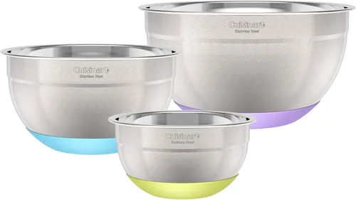 Miniatura 3 de Cuisinart Tazones de mezcla de acero inoxidable de 3 piezas con base antideslizante, 1.5qt, 3qt y 5qt