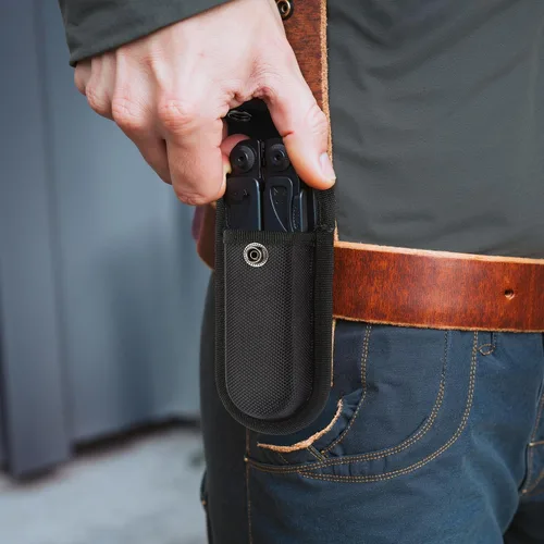Miniatura 3 de 2 piezas de funda de nylon para navaja de bolsillo, funda de cuchillo plegable con cierre de presión y asa para cinturón, estuche para cuchillo
