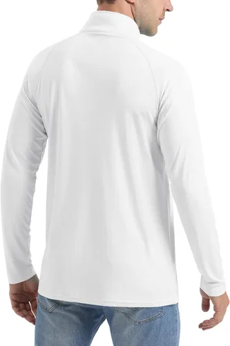 Miniatura 3 de CRYSULLY Camisas de pesca para hombre con protección solar UPF 50+ de manga larga y cremallera de 14