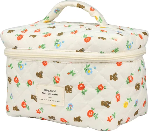 Bolsas de cosméticos para mujer, bonita bolsa de maquillaje floral, organizador de almacenamiento de maquillaje, bolsas de aseo de viaje, bolsas de