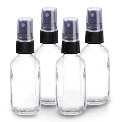 Miniatura 10 de Wedama Mini botellas de spray de vidrio de 2 onzas, botellas pequeñas vacías con cuentagotas de embudo, niebla fina para cabello, viajes, plantas