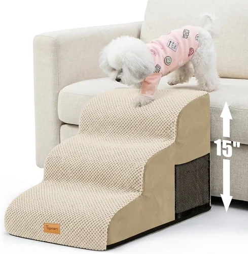 Miniatura 20 de Topmart High Density Foam Pet Steps 2 Tiers,11.8" High,Non-Slip Dog Stairs,Soft Foam Dog Ramp Ladder,Best for Injured,Older Cats,Pets with Joint