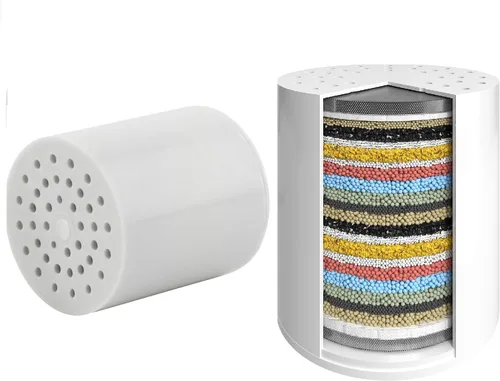 BOWGER Paquete de 2 filtros de ducha de repuesto para cabezal de ducha fijo de lluvia de 8 pulgadas, cartucho de filtro suavizador de agua para agua