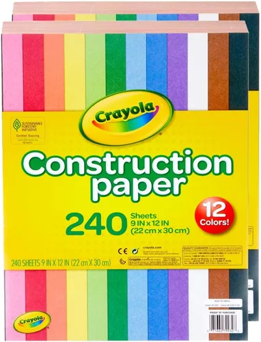 Miniatura 3 de Crayola Paquete a granel de papel de construcción (480 hojas), 10 colores surtidos, 9 x 12, suministros de arte y manualidades para el aula