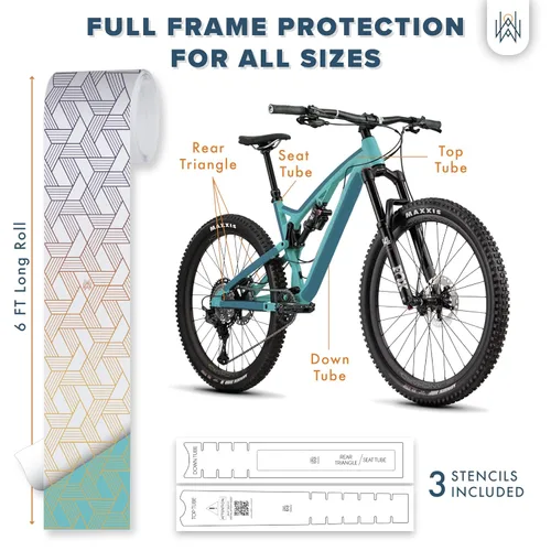Miniatura 2 de Cinta de Protección para Marco de Bicicleta - Envoltura de Vinilo Transparente de Alto Impacto Incluye Herramienta (4"x72") Protector de Marco