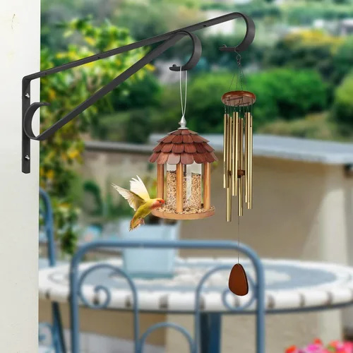 Miniatura 5 de Perchas para plantas al aire libre, paquete de 2 colgadores de pared para plantas de 15.4 pulgadas, ganchos resistentes para plantas de pared